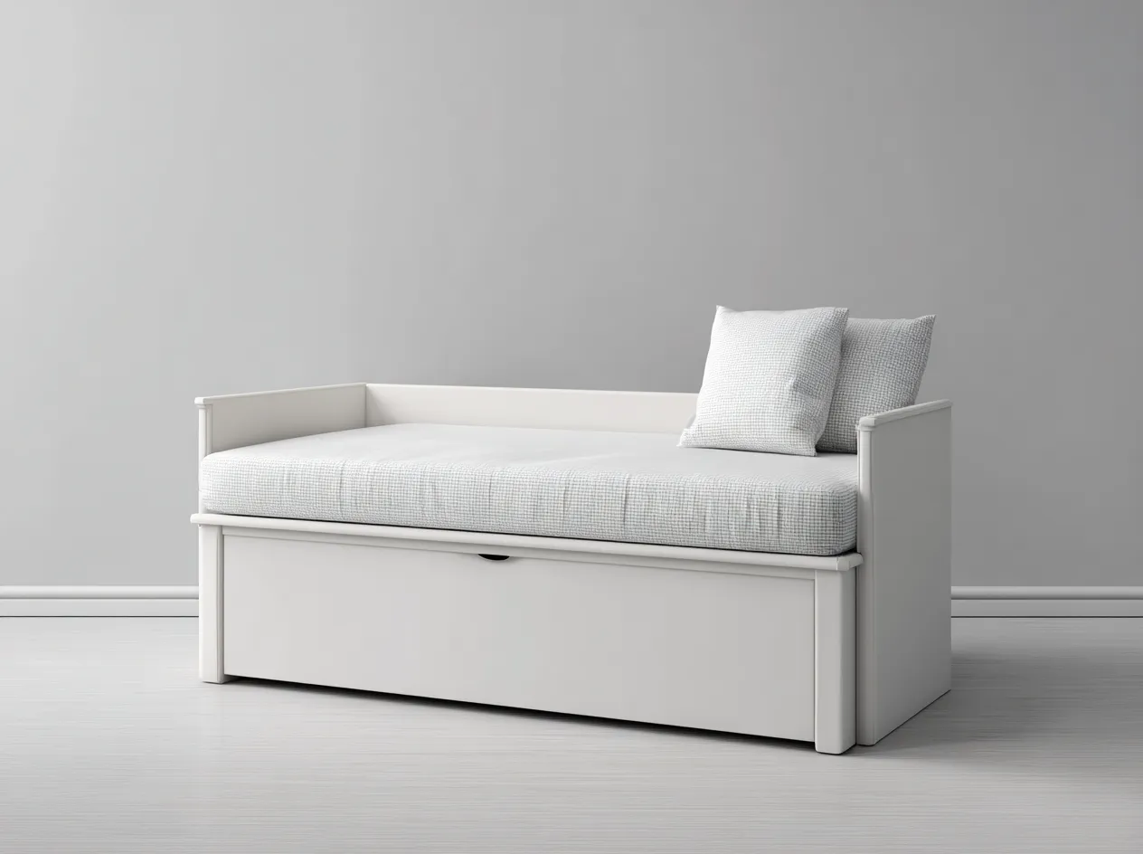 Canapé lit - bois - 192x88x75 cm - blanc - style classique-Bamboomyhaus