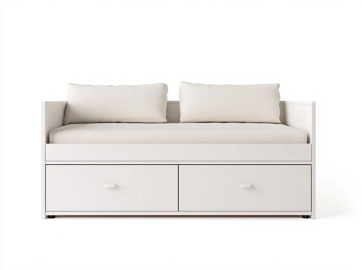 Canapé lit - bois - 198x92x78 cm - blanc - style moderne-Bamboomyhaus