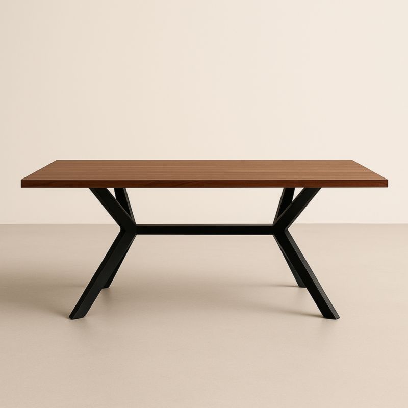 Table rectangulaire en bois et métal 200x100 cm