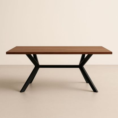 Table rectangulaire en bois et métal 200x100 cm