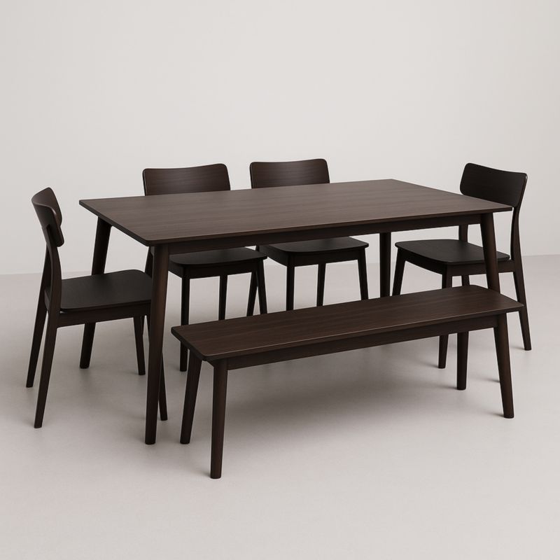 Ensemble de salle à manger en bois marron foncé