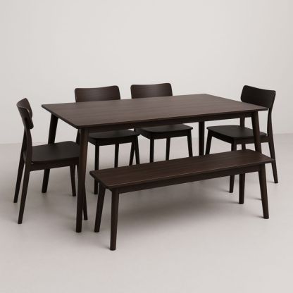 Ensemble de salle à manger en bois marron foncé