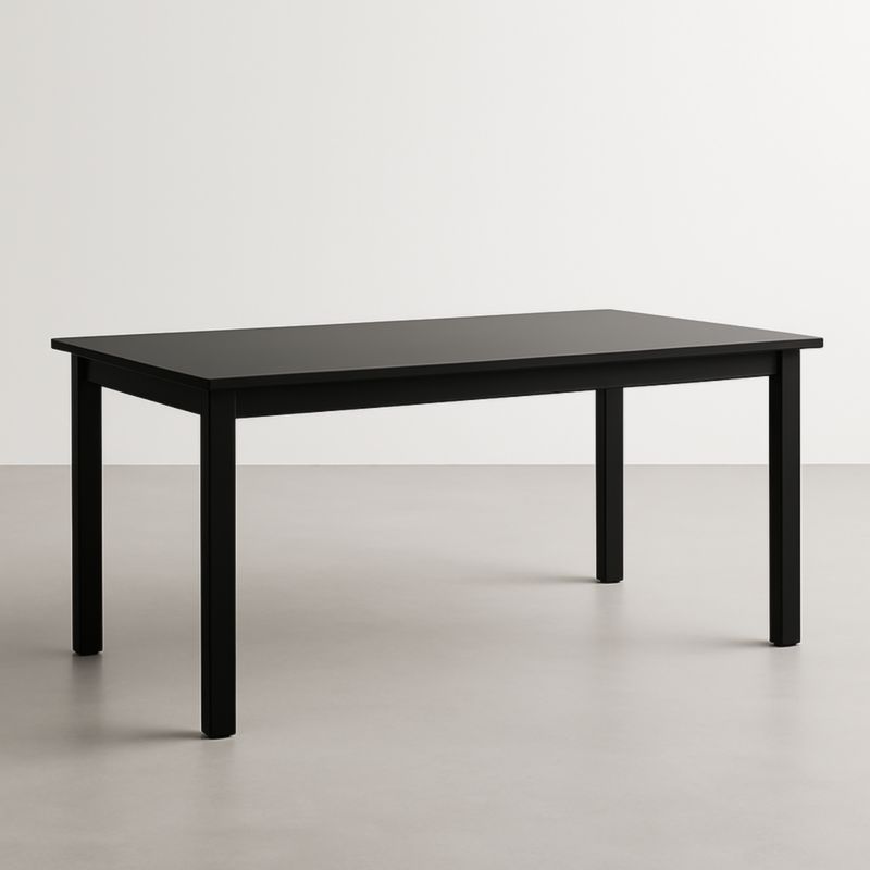 Table rectangulaire en métal noir 140x75x75 cm