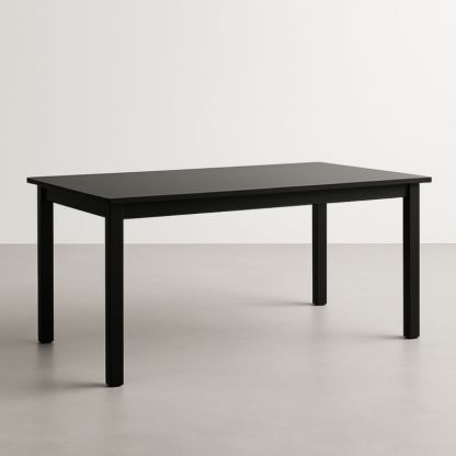 Table rectangulaire en métal noir 140x75x75 cm