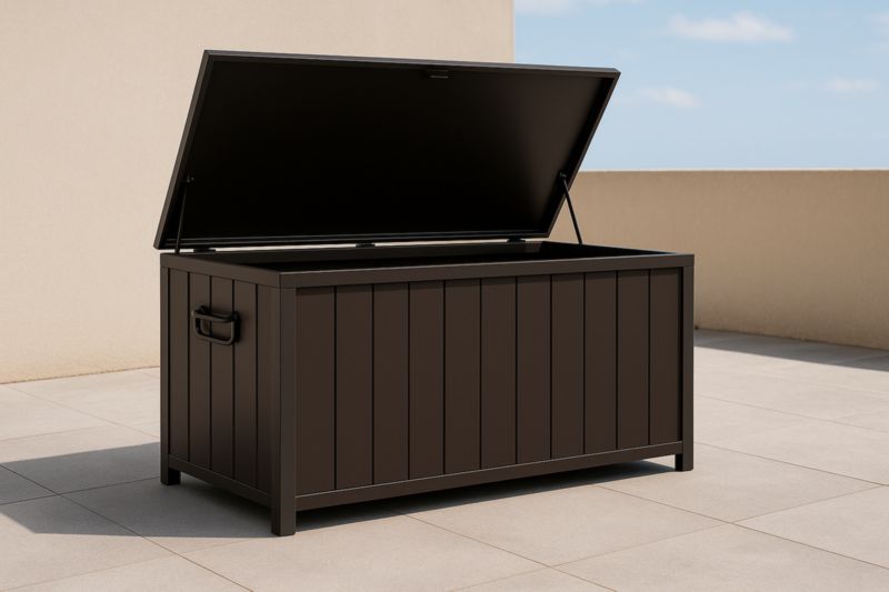 Coffre de Rangement Extérieur Résine Marron