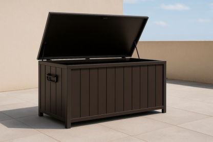 Coffre de Rangement Extérieur Résine Marron