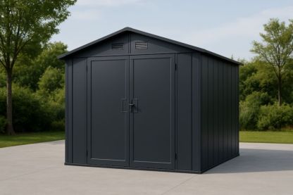 Abri de jardin en métal anthracite 214x182x196 cm