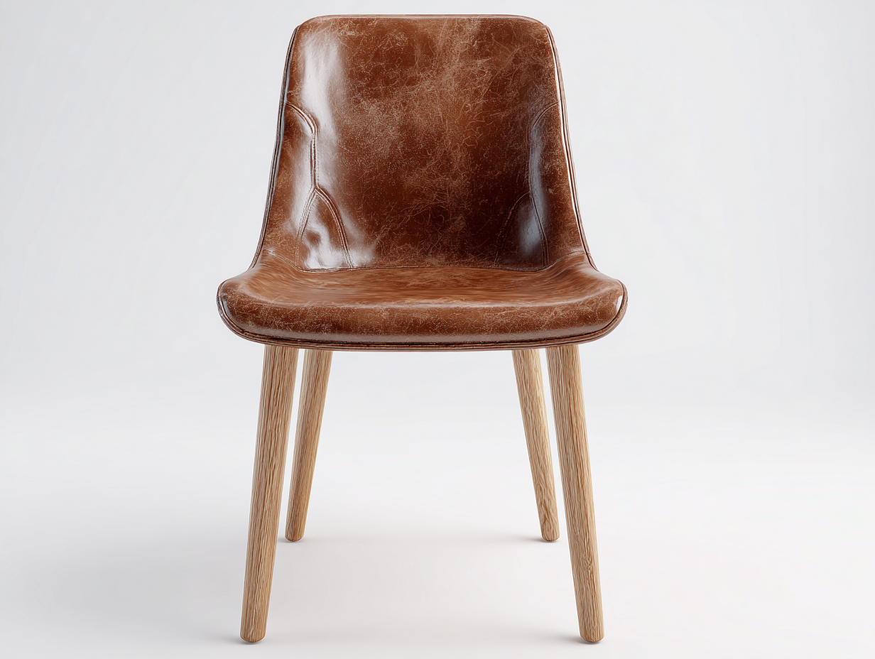 Dining Chair faux leather wood 52x55x82 cm - brown - minimalist design for dining room-Sofamyio