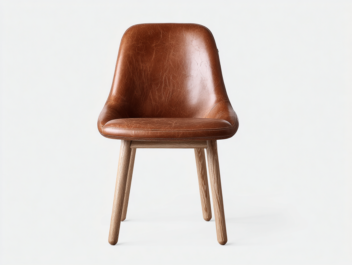 Dining Chair faux leather wood 50x54x83 cm - brown - modern minimalist design for dining room-Sofamyio