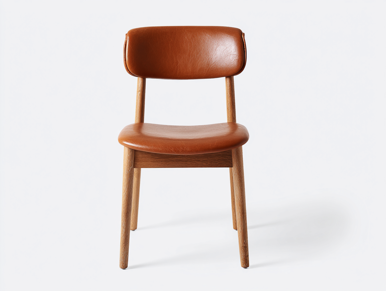 Dining Chair faux leather wood 48x52x80 cm - brown - contemporary design for dining room-Sofamyio