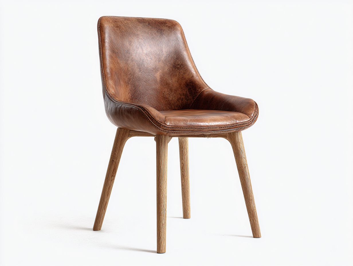 Dining Chairs upholstered leather 55x50x85 cm - brown - modern dining seating design-Sofamyio