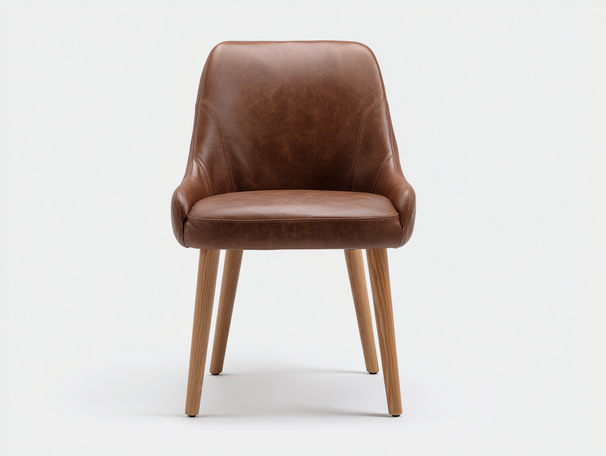 Dining Chairs Upholstered Dining Chair Faux Leather 52x56x80 cm - Brown - Contemporary Design-Sofamyio