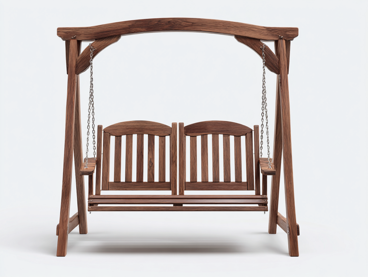 Garden Swing Seat Wooden Garden Swing Seat 220x120x190 cm - Brown - Classic Design-Sofamyio