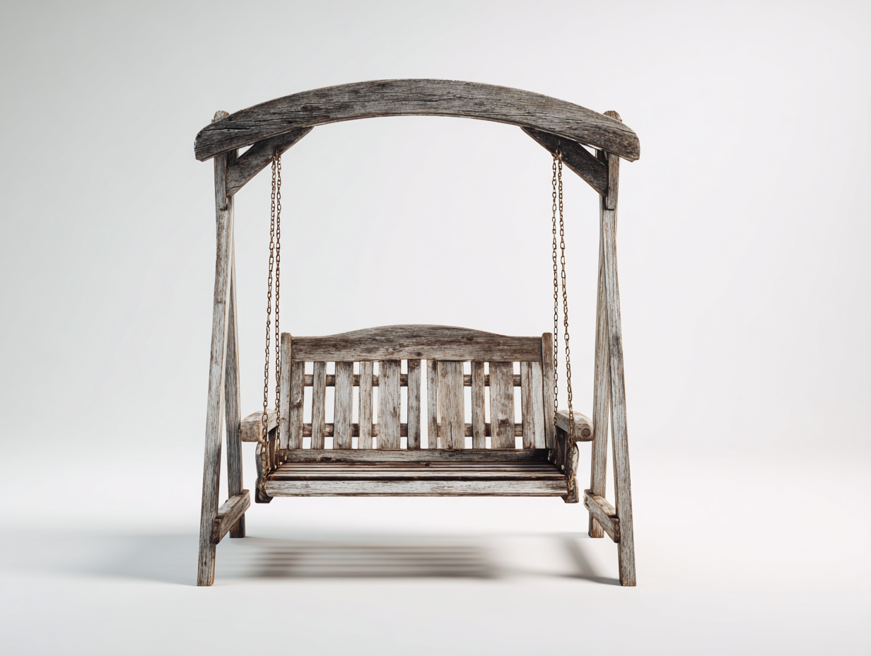 Garden Swing Seat Wooden Garden Swing Seat Solid Wood 190x130x175 cm - Grey-Brown - Rustic Design-Sofamyio