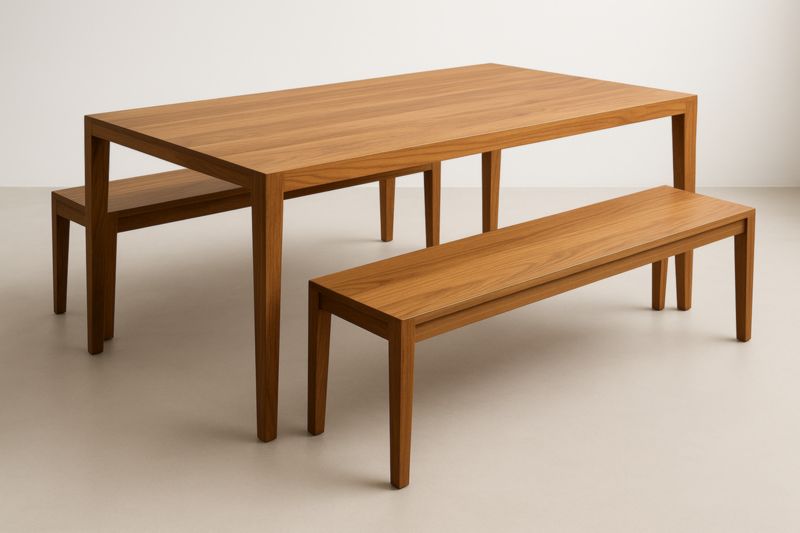 Table et bancs en bois massif-Gentavero