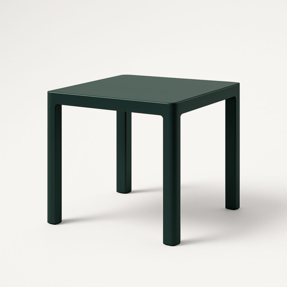 Table d'appoint carrée, 50 × 50 × 45 cm, en plastique, vert foncé-Gentavero
