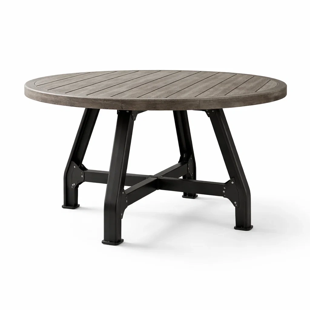 Table ronde bois métal-FURNIGEM