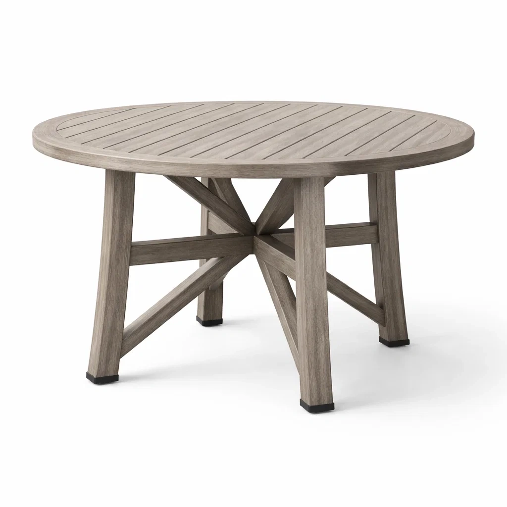 Table ronde en bois composite pour extérieur-FURNIGEM