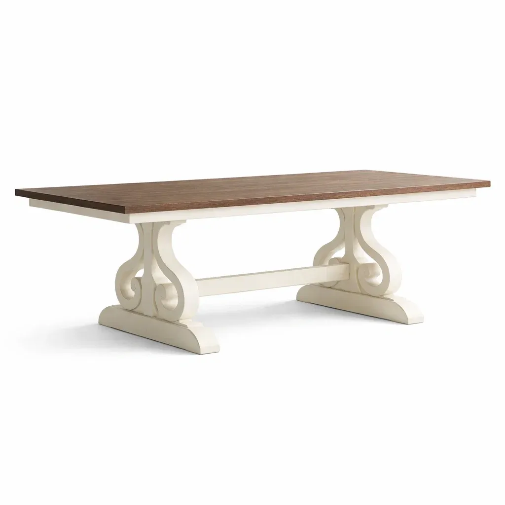 Tavolo rettangolare in Legno con Base in MDF Marrone e Bianco 200x100x75 cm-ROOMNESTZ