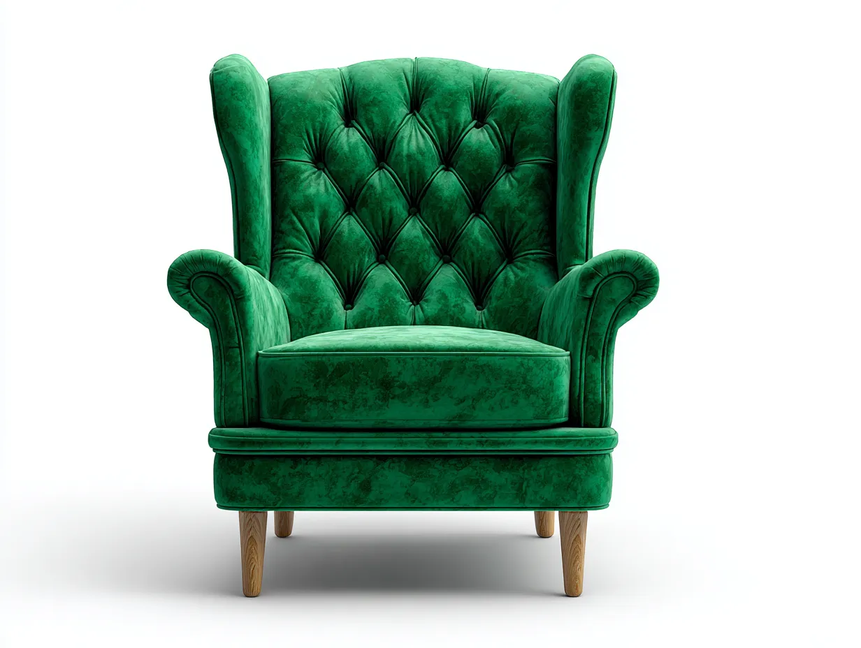 Fauteuil - tissu-bois - 78x80x102 cm - vert émeraude - style classique-Nestmyyard