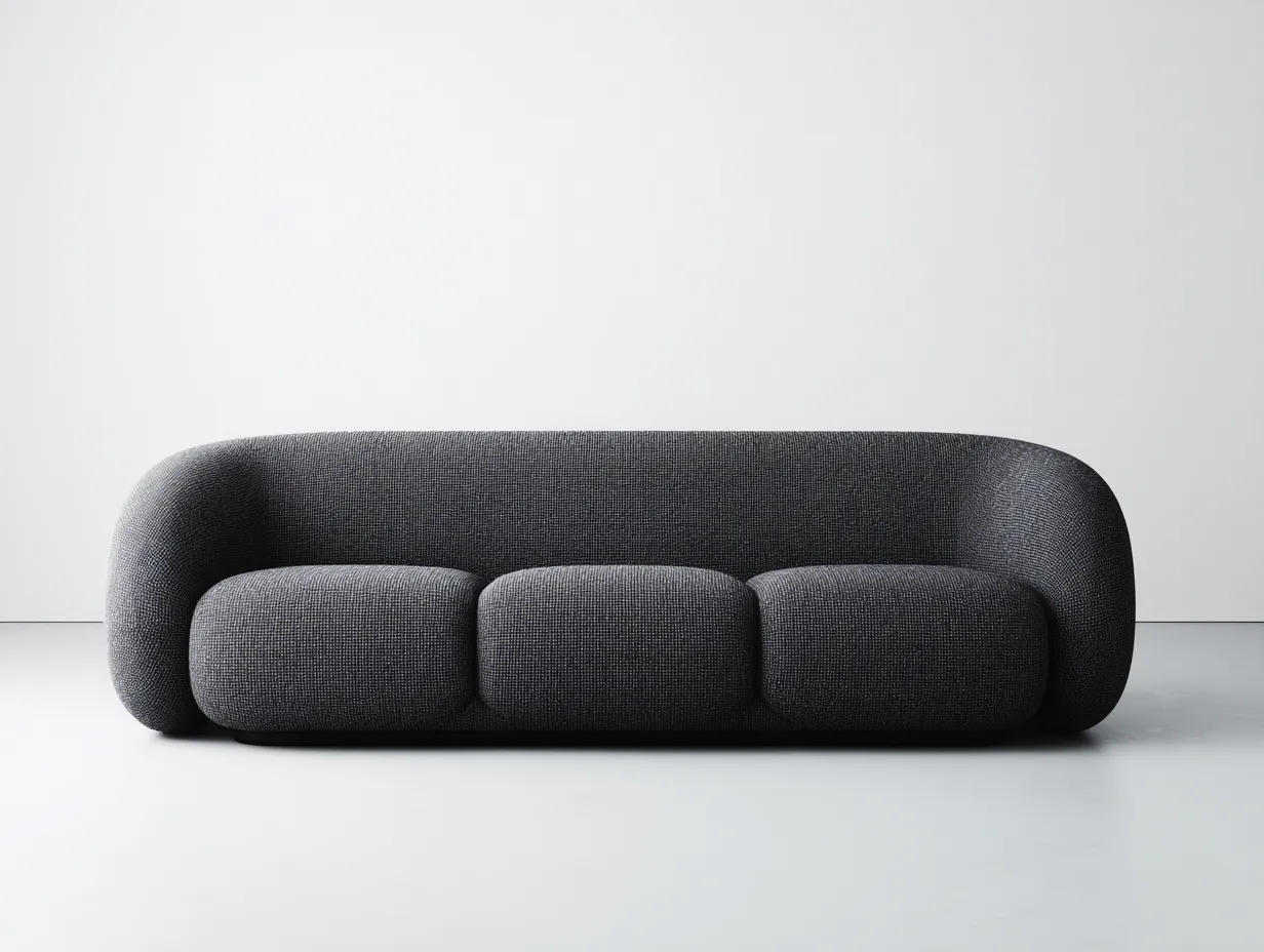 Canapé 3 places - tissu - 205x88x75 cm - gris foncé - style moderne-Nestmyyard