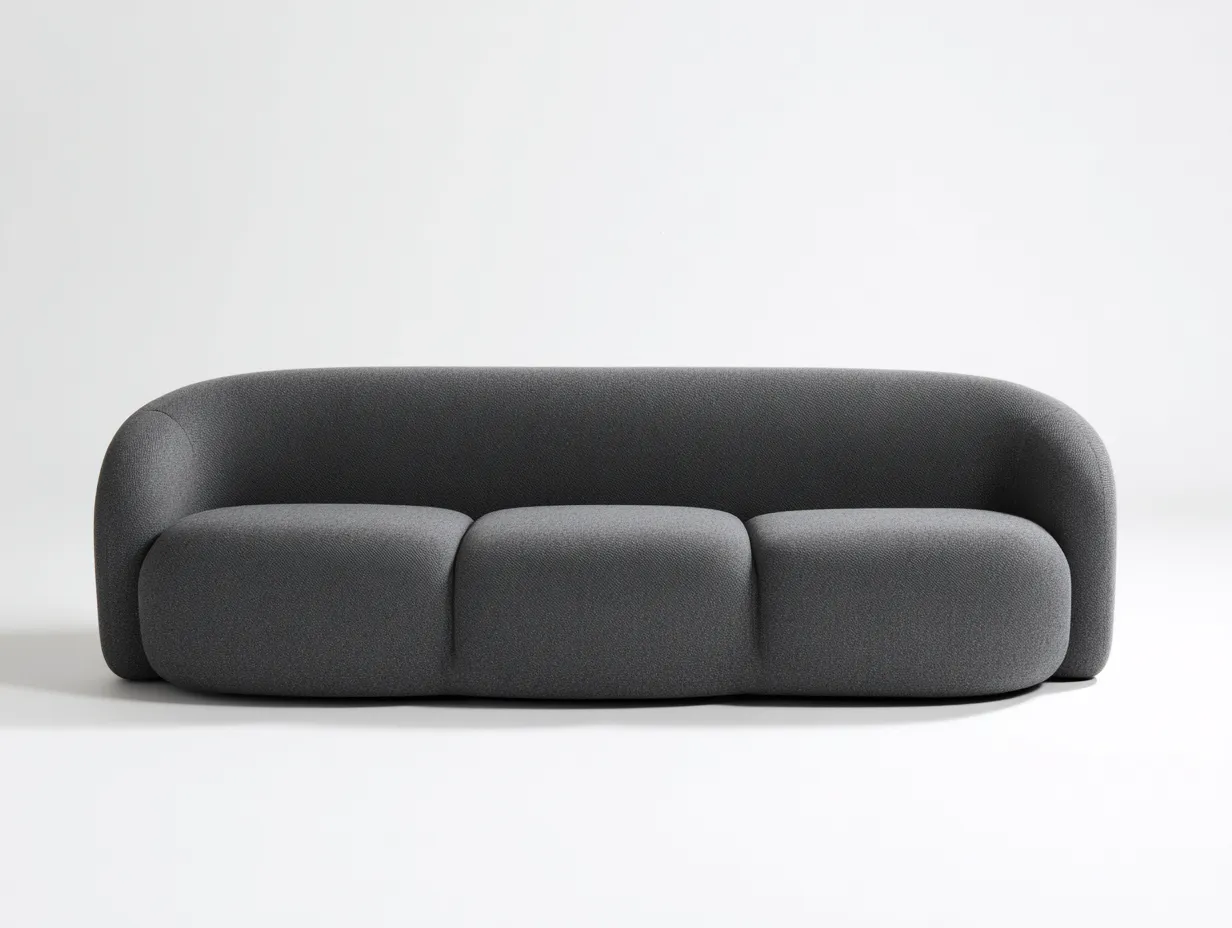 Canapé 3 places - tissu - 208x90x76 cm - gris foncé - style moderne-Nestmyyard