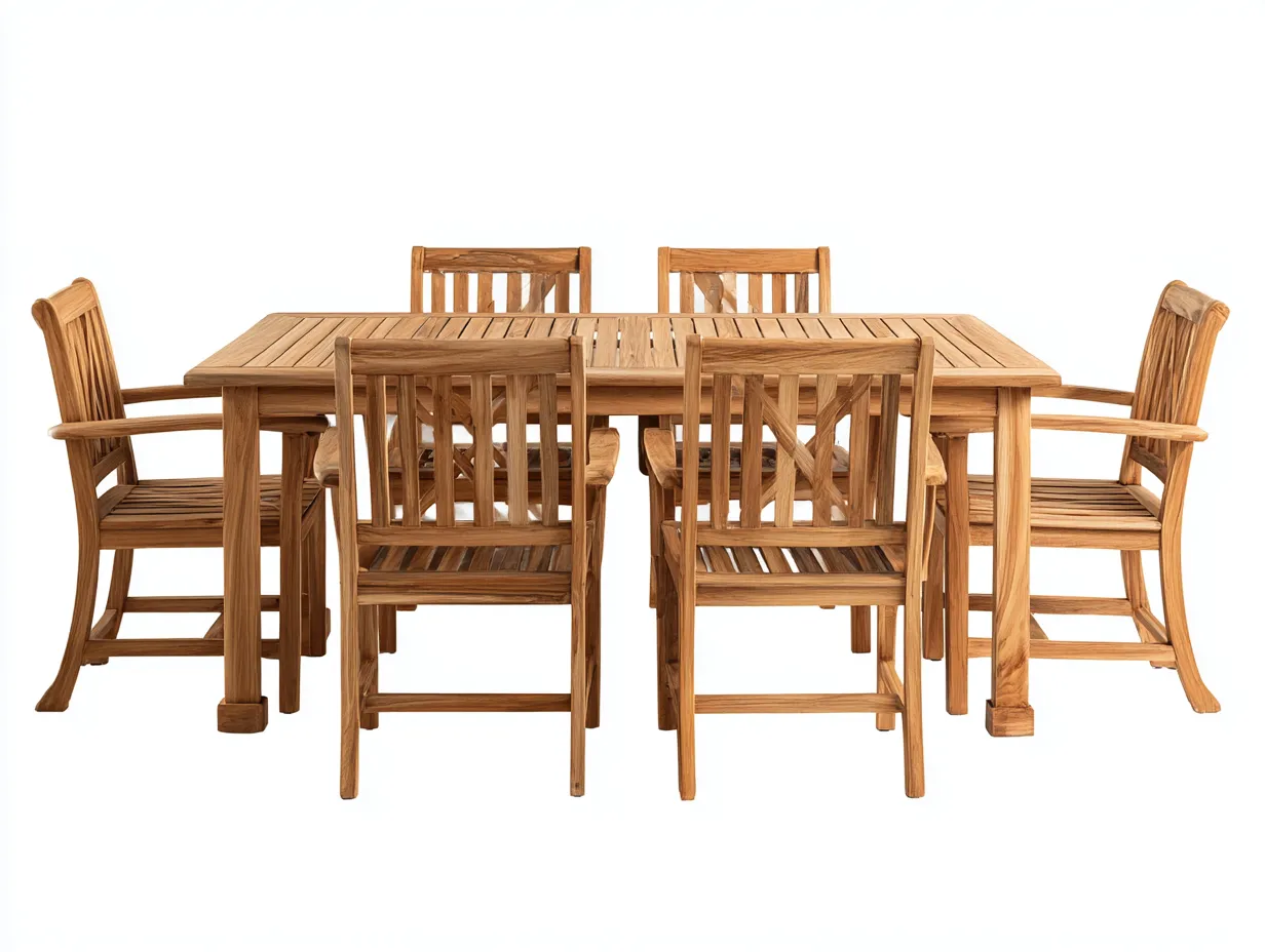 Salon de jardin repas - bois massif - 210x100x75 cm - marron clair - style classique-Nestmyyard