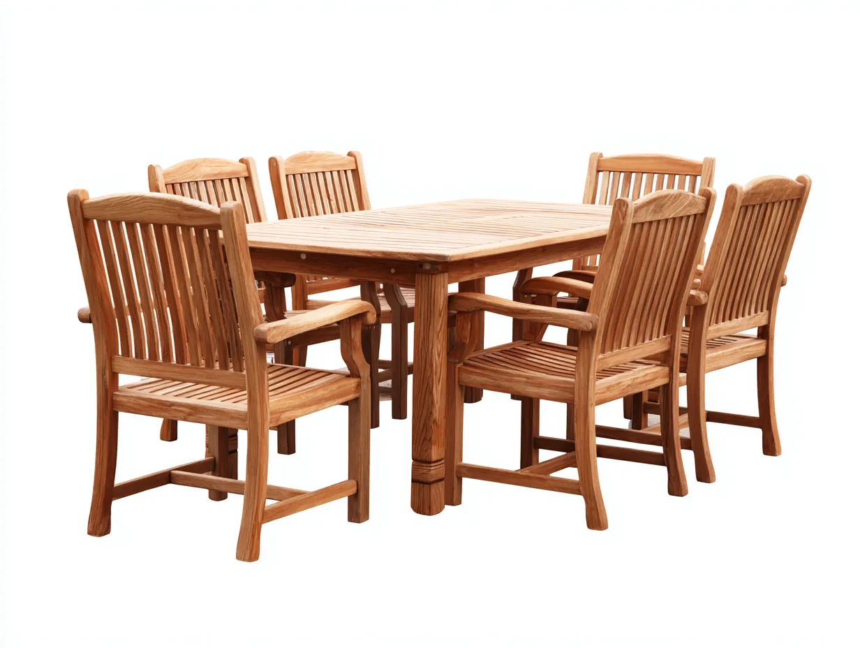 Salon de jardin repas - bois massif - 205x100x75 cm - bois naturel - style classique-Nestmyyard