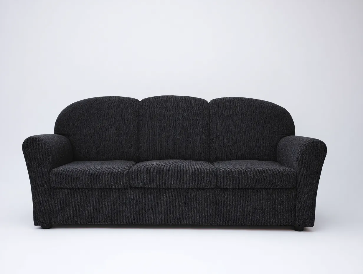 Canapé 3 places - tissu - 210x94x84 cm - noir - style contemporain-Nestmyyard