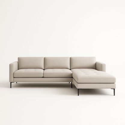 Canapé d'angle tissu beige 3 places