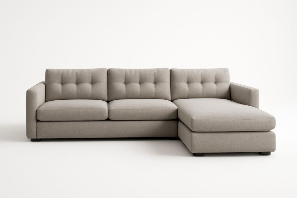 Canapé d'angle en tissu gris