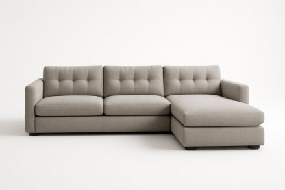 Canapé d'angle en tissu gris