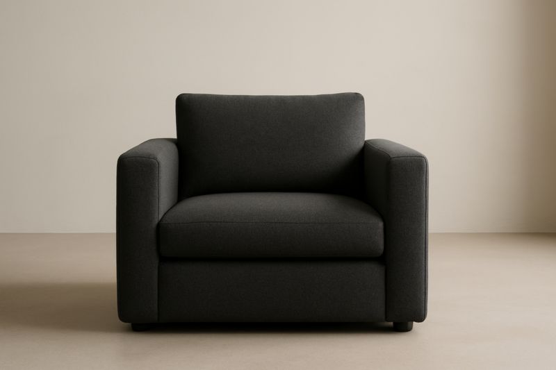 Fauteuil en tissu polyester gris anthracite