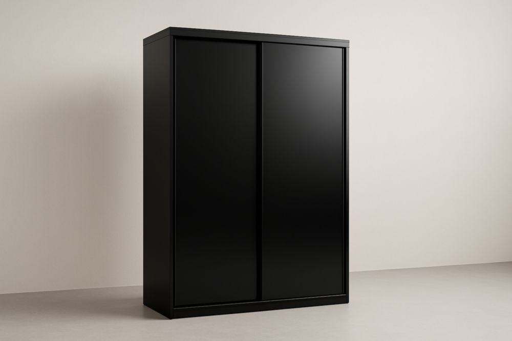 Armadio scorrevole in metallo colore Nero 200x120x60 cm