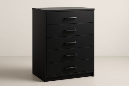 Cassettiera alta 5 cassetti MDF Nero