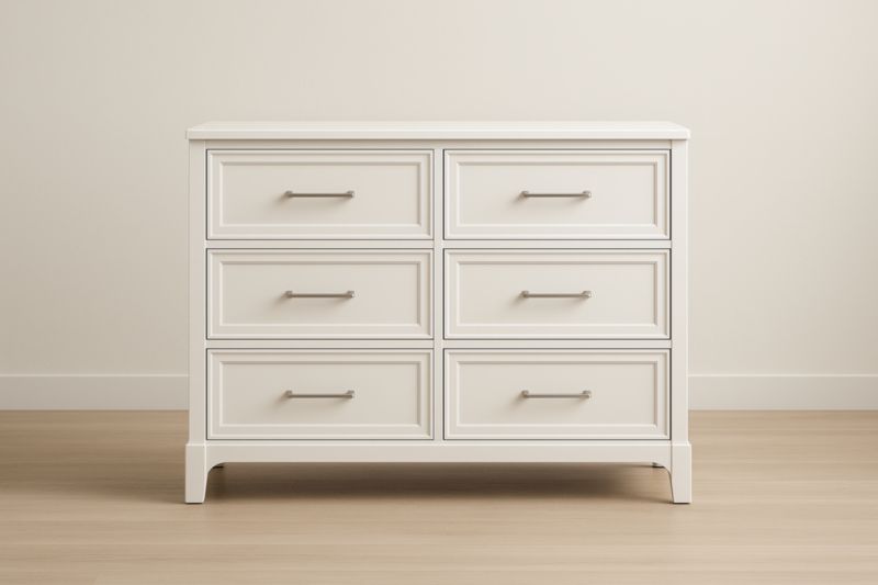 Cassettiera a Sei Cassetti in MDF Bianco