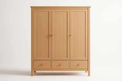 Armadio in Legno Massello con Tre Ante 190x150x60 cm