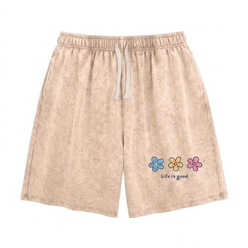 Women's Washed Floral Shorts, Summer Travel Street Casual Bottom