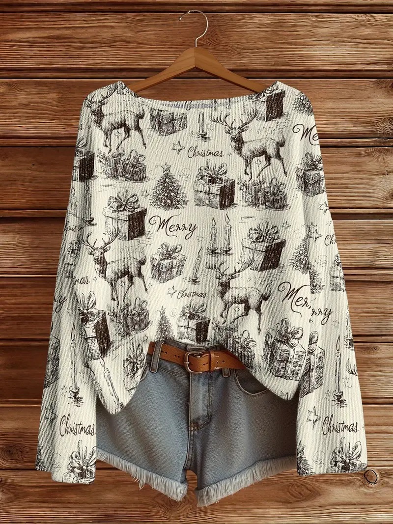 Women's Vintage 60s/70s Hippie Style Sweater - Bright Colorful Psychedelic Floral Sweater