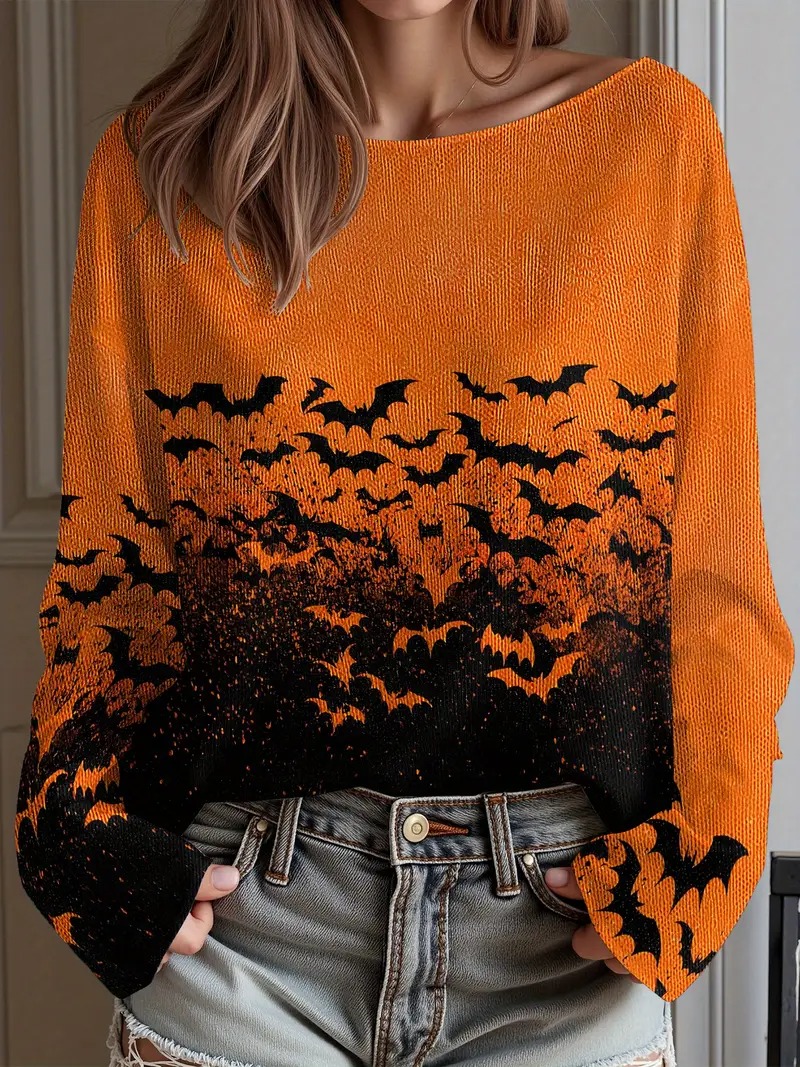 Women's Vintage 60s/70s Hippie Style Sweater - Bright Colorful Psychedelic Floral Sweater