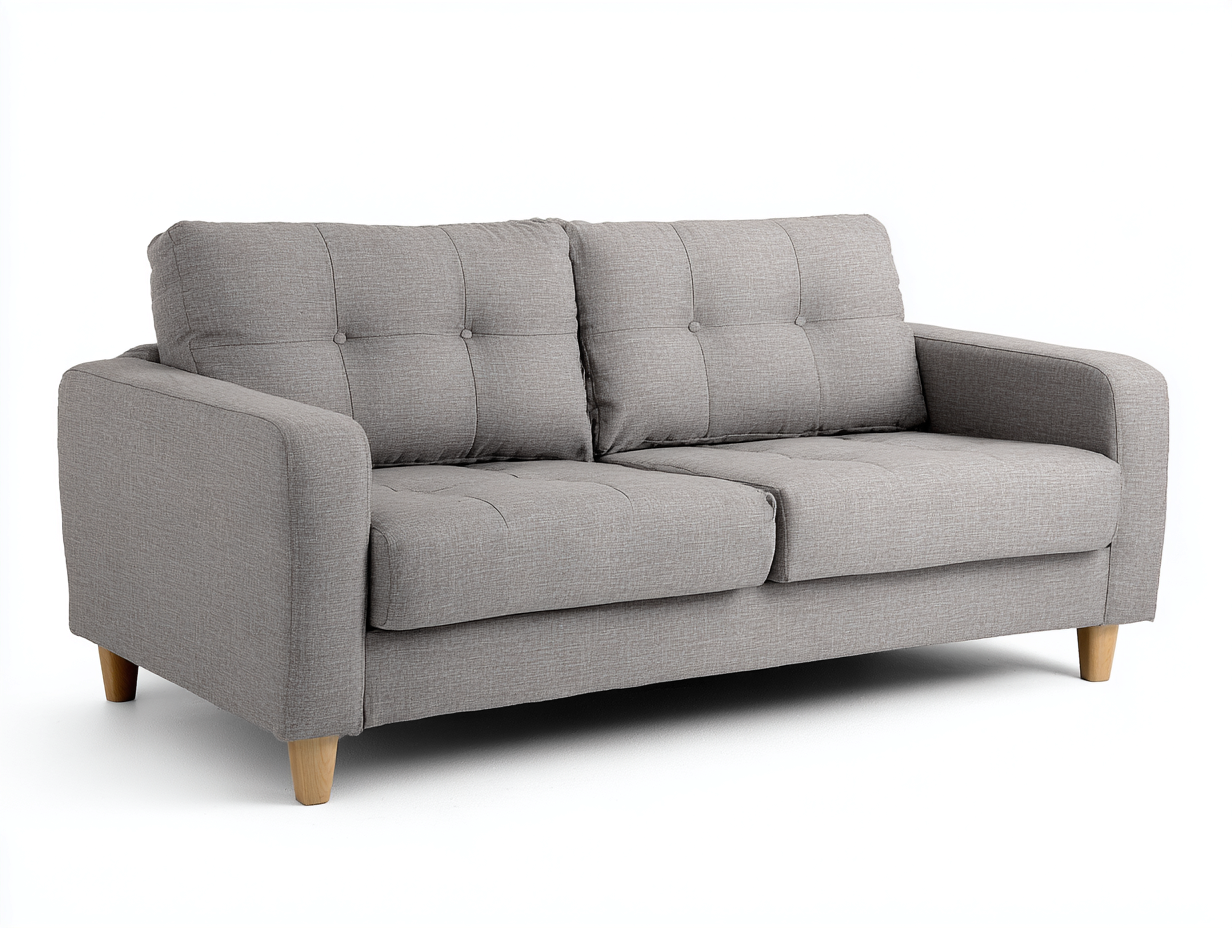 Divano 2 posti in tessuto 165 x90 x85cm - grigio chiaro - per soggiorno - design moderno