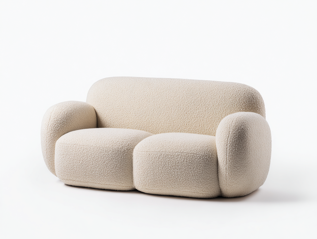 Divano 2 posti in tessuto 160 x95 x78cm - beige - per soggiorno - design moderno