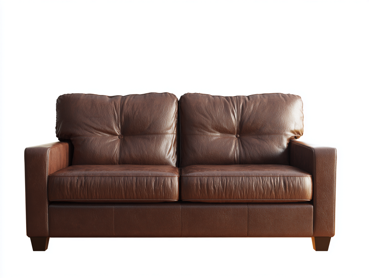 Divano 2 posti in pelle 160 x90 x85cm - marrone scuro - per soggiorno - design classico