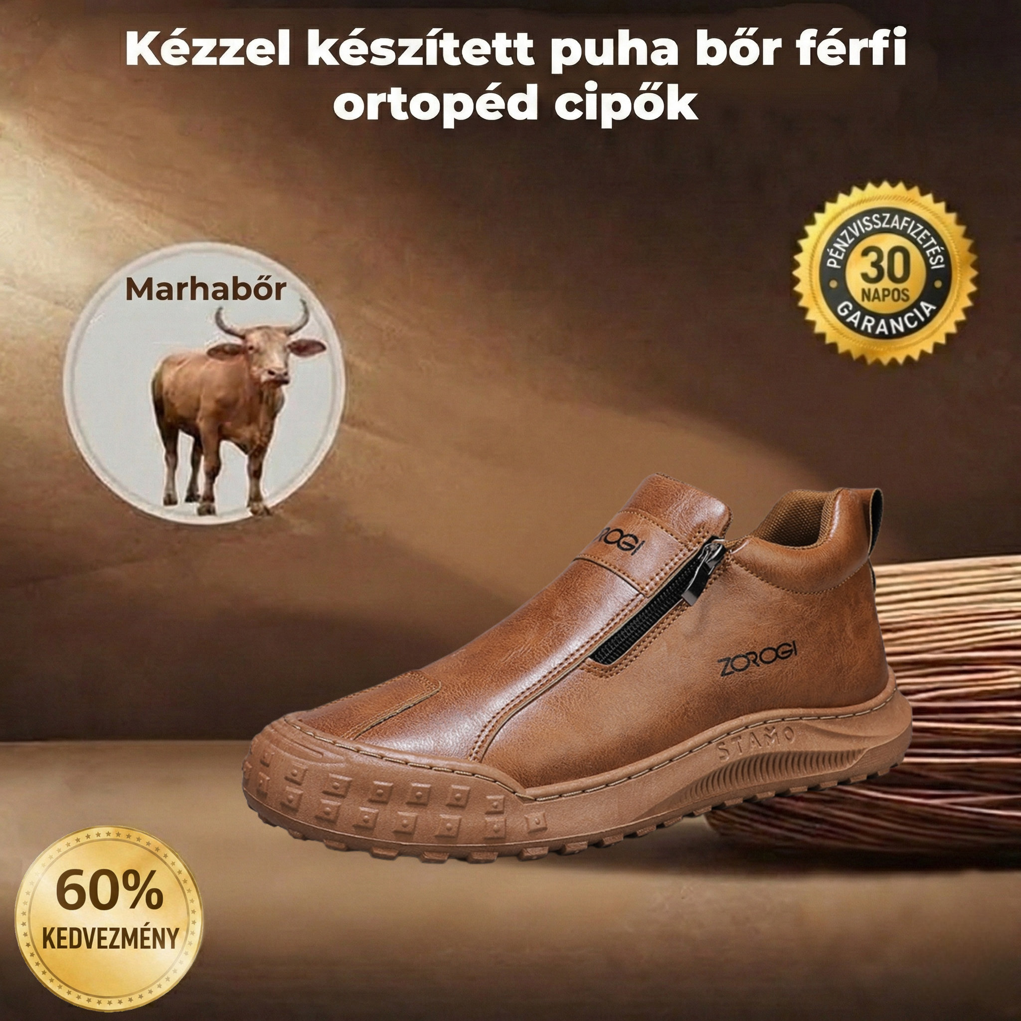🎁Utolsó nap 60%-os kedvezménnyel, ne maradj le!⏰Ausztrál borjúbőrből készült🐂Lábboltozat-támasz - enyhíti a lábfájdalmat✅Vízálló és csúszásmentes, kényelmes benne járás.