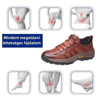 🎁 50% kedvezmény | Kézzel varrott valódi bőr férfi ortopéd cipő 🐂 Lábboltozat-támasz a lábfájdalom enyhítésére ✅ Vízálló és csúszásmentes az egész napos kényelemért