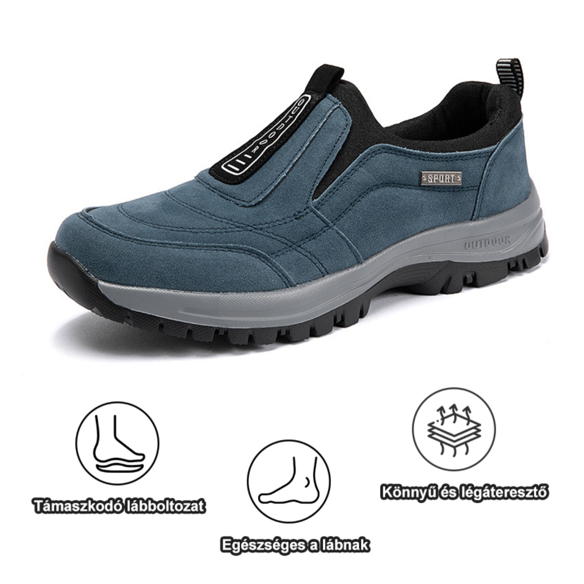 Ergonomikusan tervezett ortopéd cipő hát-, ízületi és lábfájdalmakra - unisex