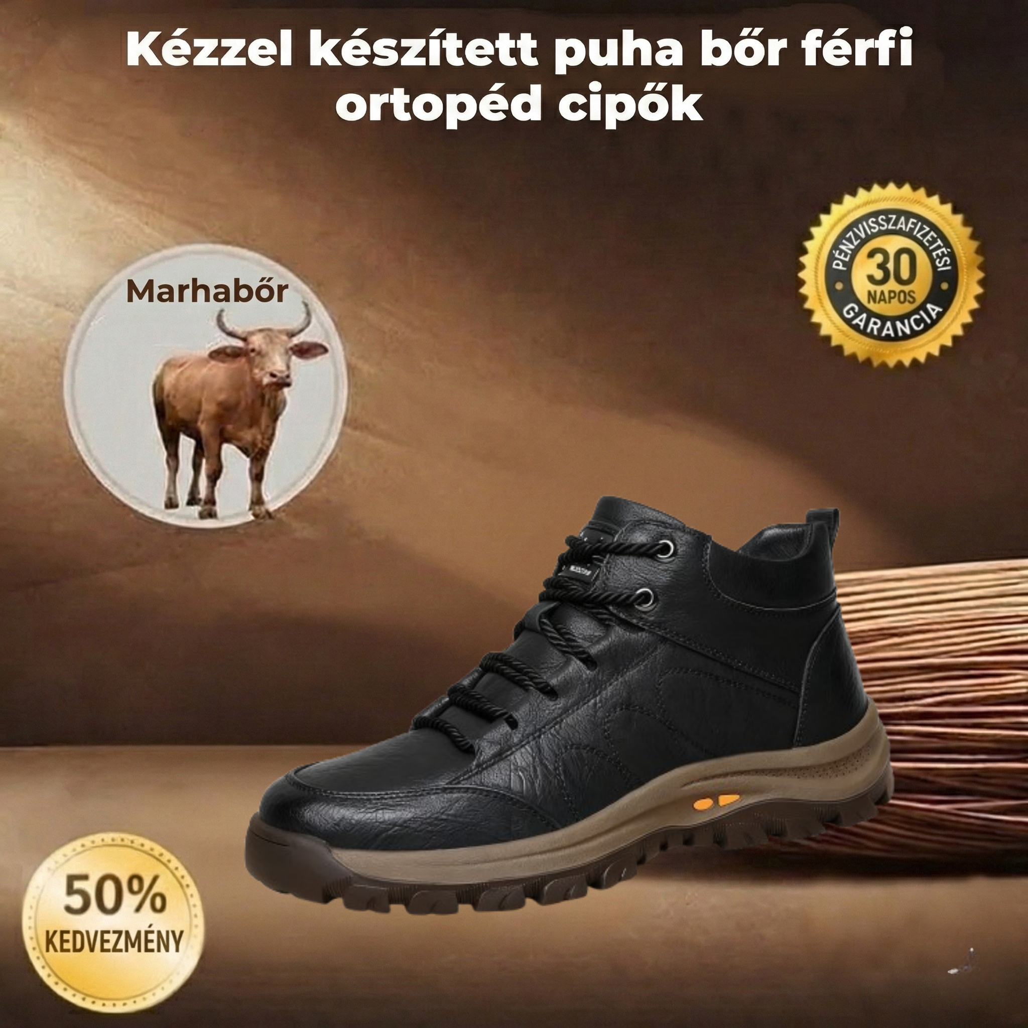 🐂 Kézzel varrott olasz valódi bőrcipő ✅ AI intelligens fájdalomcsillapítás, könnyű fel- és levenni, vízálló és csúszásmentes