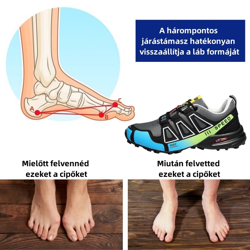 Ergonomikusan tervezett ortopéd cipő hát-, ízületi és lábfájdalmakra - unisex