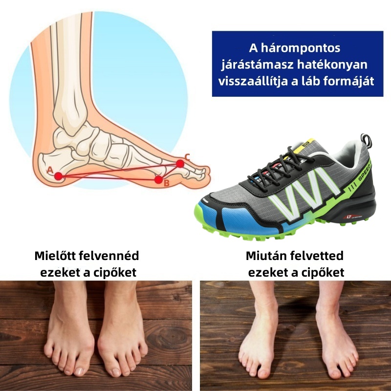 Ergonomikusan tervezett ortopéd cipő hát-, ízületi és lábfájdalmakra - unisex