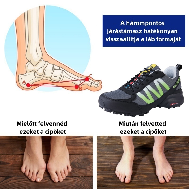 Ergonomikusan tervezett ortopéd cipő hát-, ízületi és lábfájdalmakra - unisex